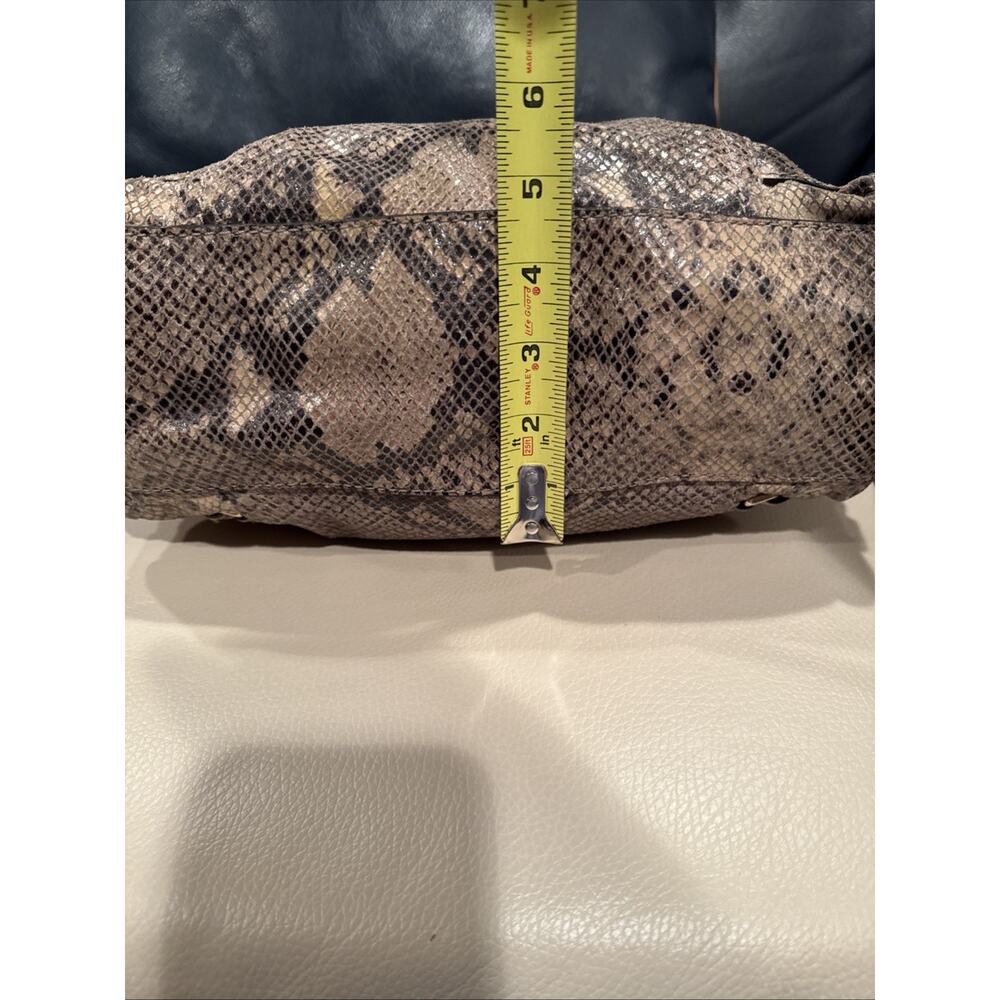 Michael Kors Women's Large Tan Leather Snakeskin Hobo Bag - Picture 10 of 12